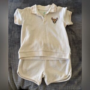 Disney Cream Waffle Knit Baby Shirt